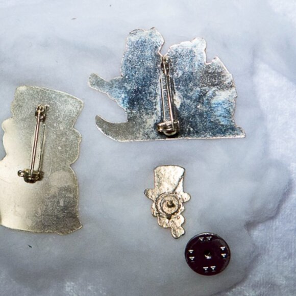 CUTE Vintage Snowman Pins LOT of 3 - Picture 2 of 4